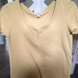 AE Yellow V Neck Top
